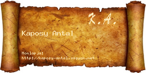Kaposy Antal névjegykártya